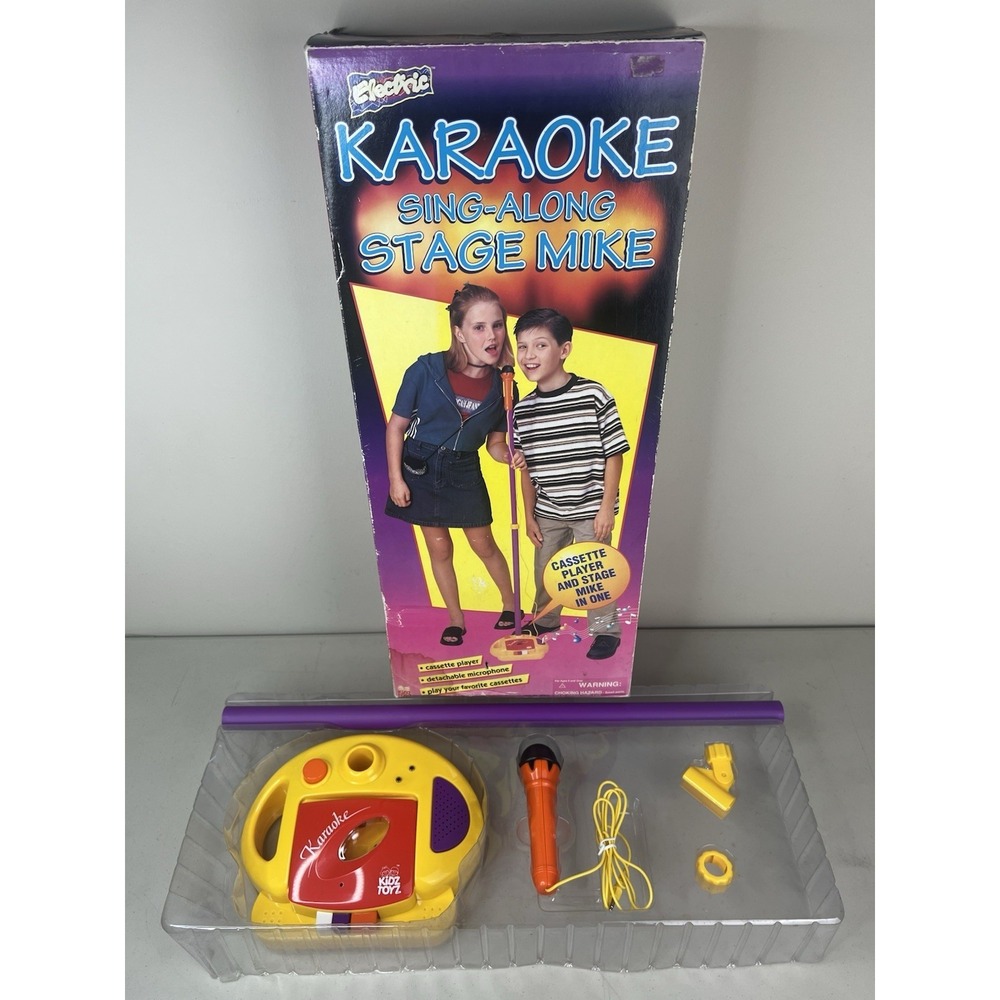 NEW  Vintage 1990's Electric Karoke Sing Along Stage Mike Cassette Player Toy